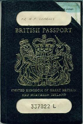 Old British passport cover